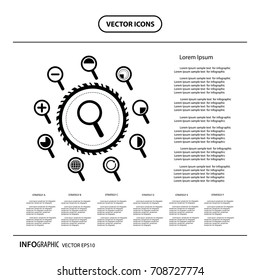 vector magnification icon for searching web  