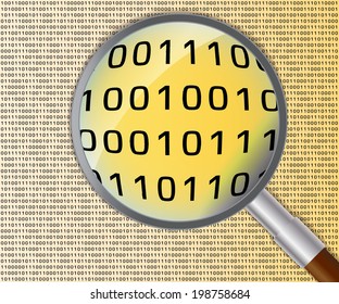 Vector magnifier with binary code