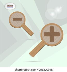  Vector Magnifier cardboard and Zoom Icons