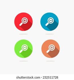 Vector magnifier glass and zoom Icons search lupe