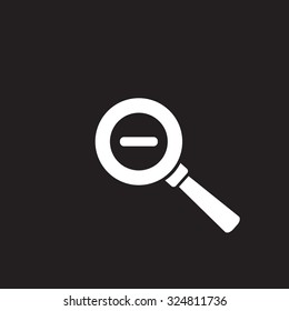 Vector magnifier icon with minus sign 