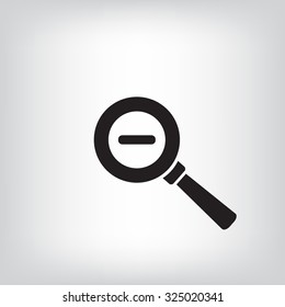 Vector magnifier icon with minus sign