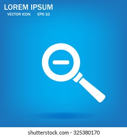 Vector magnifier icon with minus sign 