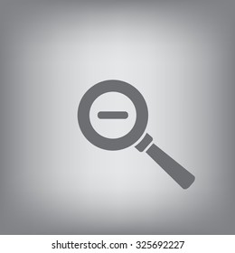 Vector magnifier icon with minus sign