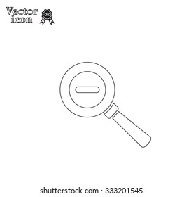Vector magnifier icon with minus sign