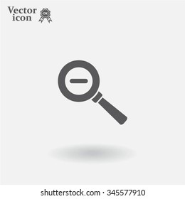 Vector magnifier icon with minus sign