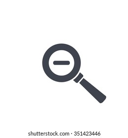 Vector magnifier icon with minus sign 