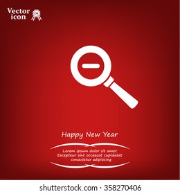 Vector magnifier icon with minus sign