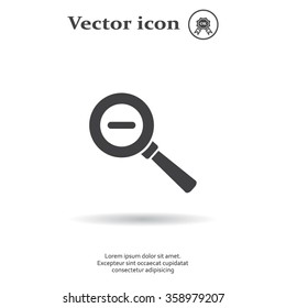 Vector magnifier icon with minus sign