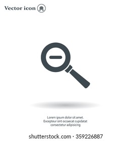 Vector magnifier icon with minus sign