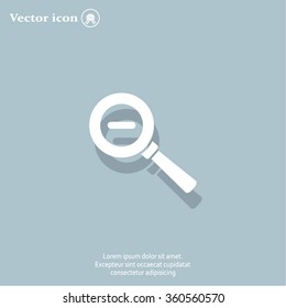 Vector magnifier icon with minus sign