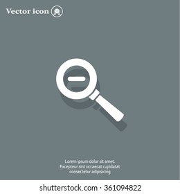 Vector magnifier icon with minus sign