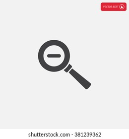 Vector magnifier icon with minus sign



