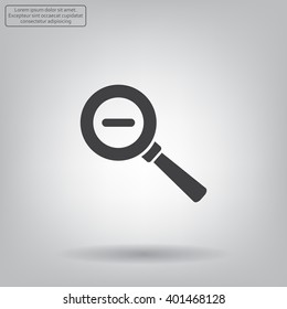 Vector magnifier icon with minus sign



