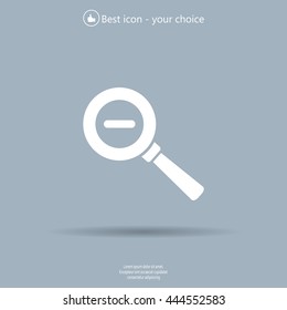 Vector magnifier icon with minus sign