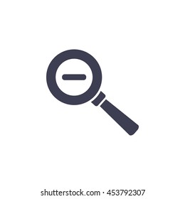 Vector magnifier icon with minus sign