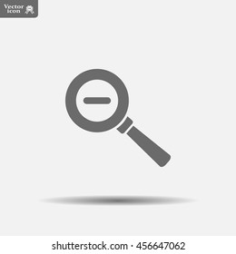 Vector magnifier icon with minus sign



