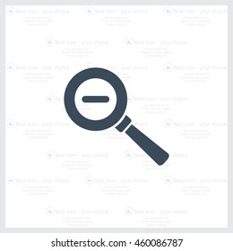 Vector magnifier icon with minus sign