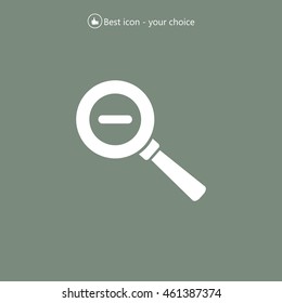 Vector magnifier icon with minus sign