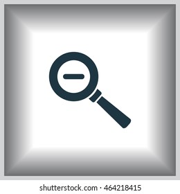 Vector magnifier icon with minus sign



