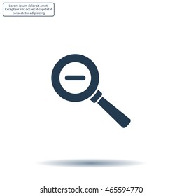 Vector magnifier icon with minus sign