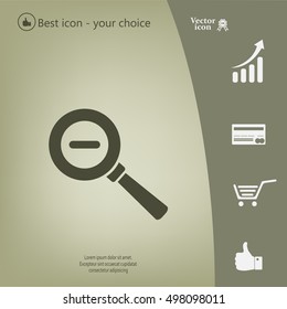 Vector magnifier icon with minus sign