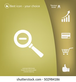 Vector magnifier icon with minus sign