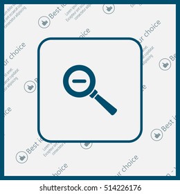 Vector magnifier icon with minus sign