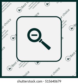 Vector magnifier icon with minus sign