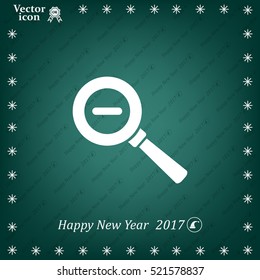 Vector magnifier icon with minus sign



