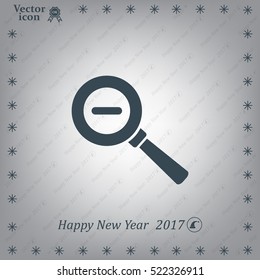 Vector magnifier icon with minus sign



