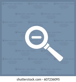 Vector magnifier icon with minus sign