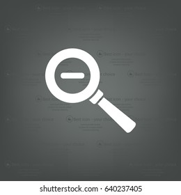 Vector magnifier icon with minus sign



