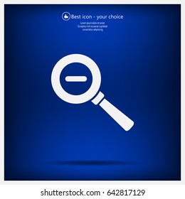 Vector magnifier icon with minus sign