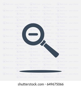 Vector magnifier icon with minus sign