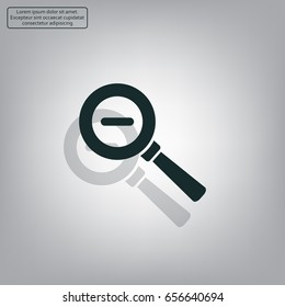 Vector magnifier icon with minus sign



