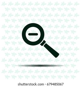 Vector magnifier icon with minus sign



