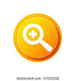 Vector magnifier icon with plus sign. Zoom in icon