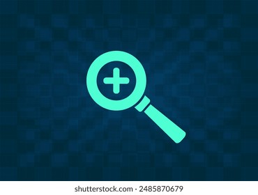 Vector magnifier icon with plus sign