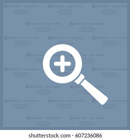 Vector magnifier icon with plus sign