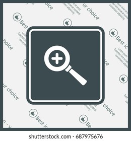 Vector magnifier icon with plus sign