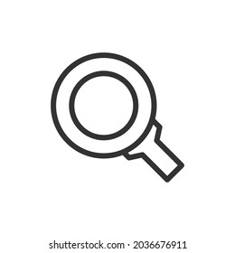 Vector magnifier line icon. Symbol in trendy outline style. Vector illustration isolated on a white background. 