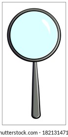 Vector magnifying glass flat icon. Vector Flat illustration of Magnifier for web design, logo, icon, app, UI. Isolated stock illustration on white.
