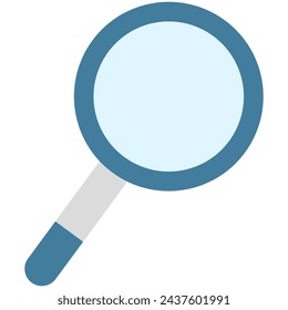 Vector of a magnifying glass flat icon isolated on white background.