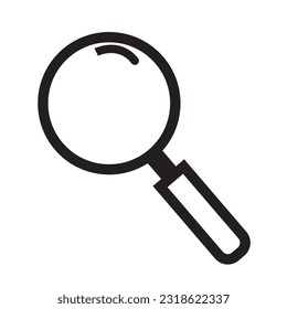 VECTOR MAGNIFYING GLASS ICON WITH BLACK LINE STYLE. GREAT FOR HEALTH SYMBOLS AND DESIGN COMPLEMENTS