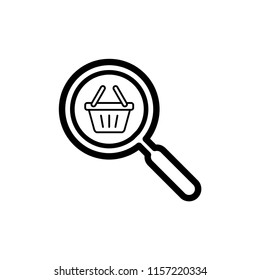 Vector magnifying glass icon illustration.
