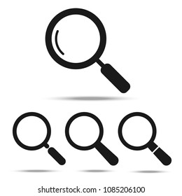 vector magnifying glass icon isolated on a white background.