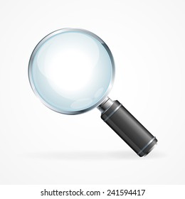 Vector magnifying glass icon isolated on white