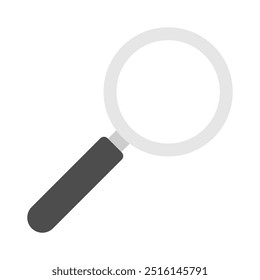 vector magnifying glass icon isolated on white background, flat style