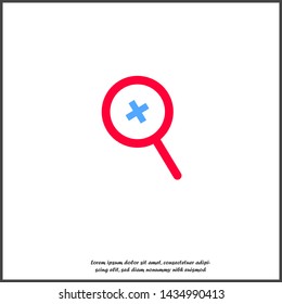 Vector magnifying glass icon on white isolated background. Magnifier vector icon.